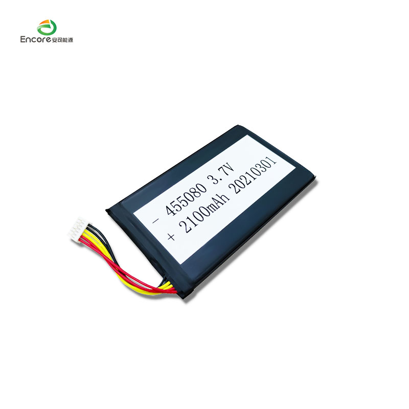 3.7v 2100mah 455080 lipo बॅटरी