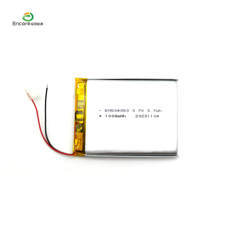 UL सह पोर्टेबल एक्सचेंज उपकरणासाठी 504050 3.7v 1000mah lipo JST कनेक्टर लिथियम पॉलिमर बॅटरी