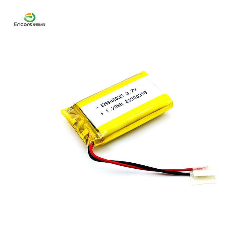 802035 3.7v 480mah ली पॉलिमर बॅटरी